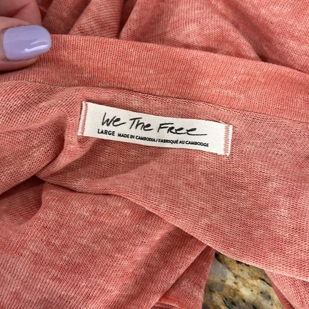 We The Free Free People Boho Oversized Kyoto Tee In Guava Size L